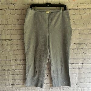 Talbots Navy and White Striped‎ Capri Pants Womans Size 14